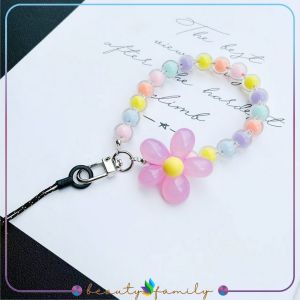 BF-C1148 Gantungan Hp Bunga Manik Flower Beads Lanyard Pergelangan Tangan / Gantungan Warna Warni