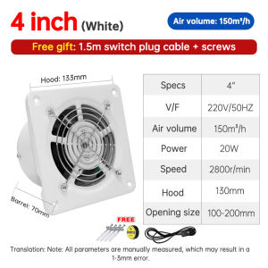 Exhaust Fan 4/6/8/10/12 Inch Wall Type Light Duty Industrial Kitchen Bathroom Ventilation Fan Kipas Ekzos Guest Room Ventilator Air Ejector Fan 工业排气扇 抽风机 换气扇