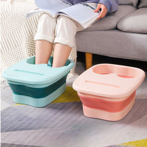 1Pc Foldable Footbath Massage Bucket Soaking Bucket Folding Spa Foot Bath Bucket Household Sauna Bathtub Pedicure Bath Accessory