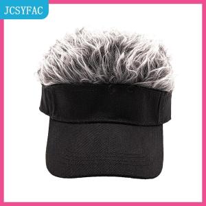 JCSYFAC  Ngắn gọn giản dị người đàn ông phụ nữ Sun Shade có thể điều chỉnh Sun Visor Mũ bóng chày với Spiky lông tóc giả Spiked Tóc Giả Mũ bóng chày