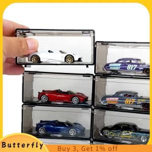 Butterfly กล่องเก็บของแบบวางซ้อนกันได้กันฝุ่นใส1ชิ้นกล่องโชว์รถยนต์โมเดลรถทำจากโลหะผสมสำหรับเด็ก
