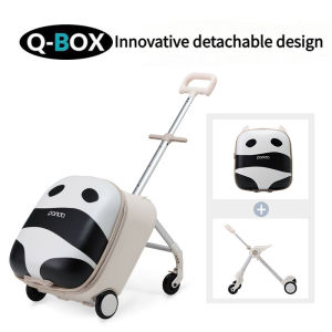【SG Local Seller】QBOX NEW Kids Luggage panda Baby Stroller 20inch Kids Travel Luggage Ride-on Portable Suitcase Portable