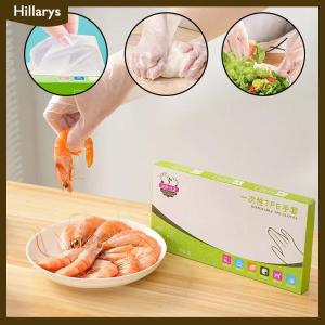[Hillarys] 60pcs box Latex Free Gloves TPE Disposable Gloves Transparent Non-Slip Acid Work Safety Food Grade Household Cleaning Gloves