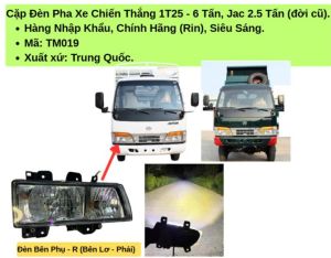 Cặp Đèn Pha Xe Hoa Mai Chiến Thắng JAC (đời cũ). Hàng Nhập Khẩu Chính Hãng (Rin) Siêu Sáng
