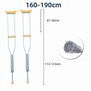 304 Stainless Steel Adjustable Double Crutches w/ Cushioned Pads & 4-Height Settings - Medical Support