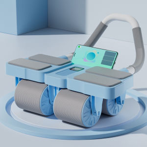 Four rounds of abdominal wheel automatic rebound new home thin stomach curls abdominal muscles exercise machine exercise fitness equipment