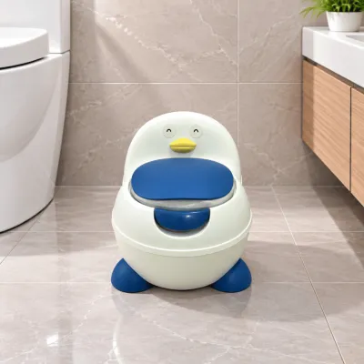 Bồn Cầu Trẻ Em Con Vịt Cao Cấp QanaHomes Bô Tập Đi Vệ Sinh Cho Bé Có Tựa Lưng Thiết Kế Tiện Lợi