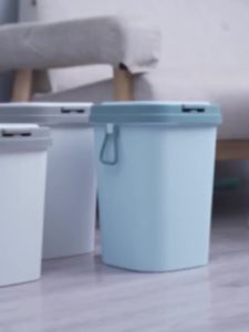 Bin Garbage Cover Can Press-Type Kitchen Bathroom Trash  Thick with Handle Nordic Style Trash Can