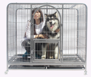 🐶 (XXL Cage) PET WHEEL ROLLER CAGE Cat Dog Heavy Duty Kennel Feeding Window Wheel Medium Big Iron Fence Small Large Sangkar Roda 宠物轮滚轮笼猫狗重型狗舍喂食窗轮中号大铁栅栏