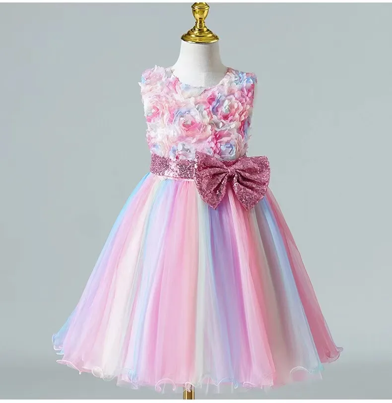 grapevine mills formal dresses Sequin Ruffle Sleeve Tutu Girls Dress 4 / Aqua main image 1