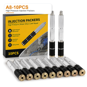 A10 10Pcs Aluminum Grout Packer A8 Nozzle Matched With Epoxy Injection Machine Equipment