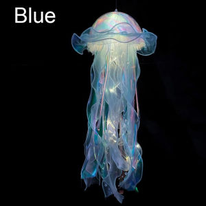 Lampion Ubur-Ubur DIY Warna Sunshine Mermaid Parti Lampu Ubur-Ubur LED Gantung Lampu Ubur Dekorasi Jellyfish Light Lantern Bando Bulu Led