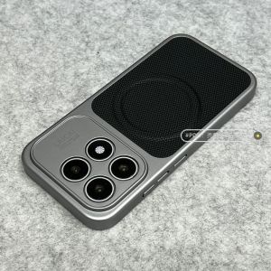For Xiaomi 17 Case For Fine Grain PU Vegan Leather Electroplated PC Lightweight Hard Cover Non-Slip Bumper