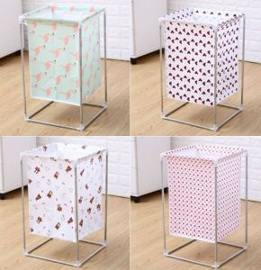 Laundry Basket Rack Hamper Multipurpose Waterproof Laundry Basket Storage With Frame (Random Design) - Keimav