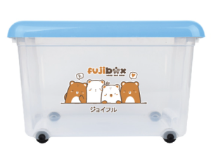 Eskimo  กล่องพลาสติกมีล้อ ลังเก็บของ 20L ลังใส่ของ ลังใส่เสื้อผ้า ลายน่ารัก สีสันสดใส 32x40x25 cm. รุ่น SBOX20