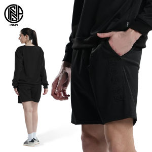 INSPI Premium Embossed Walking Shorts For Men & Women w/ Drawstring & Pockets Cotton Fit Collection Summer Board Short