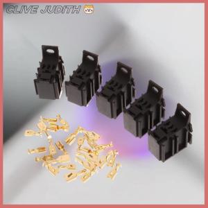 CISWGE 5 Sets Lot DIY Accessories Car Relay Connector Socket Without Wire With Terminal Modified Nylon Flame Retardant
