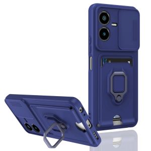Casing For VIVO Y22 Y22S Y02S Y36 Y16 Y72 Y35 4G 5G 2023 Phone Case Multifunction Protective Ring Holder Case Card TPU Back Cover For Vivo Y 22 Y 22S Y 02S Y 36 Y 16 Y 72 Y 35