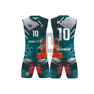 Setelan dan atasan jersey bola voli singlet tanpa lengan pria wanita uniseks 8450 Fullprinting sublimation size M L XL XXL