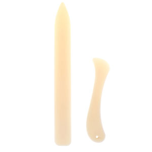 [Eqrbtl] อุปกรณ์งานฝีมือโฟลเดอร์กระดูกแบบพับได้อุปกรณ์เสริมกระดาษพับทำจากหนัง2ชิ้น