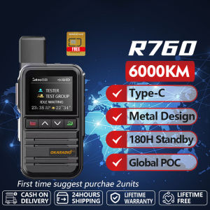 OKARADIO R760 Network Walkie Talkie Global POC Radio Intercom 4G/5G Worldwide Talking Long Range 6000KM Two Way Radio Type- C Charging