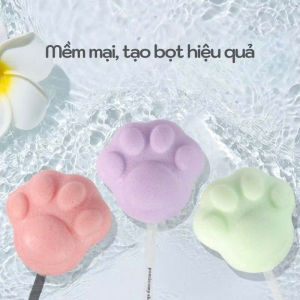 Bông Tắm Hình Bàn Chân 2 Mặt Tạo Bọt – Miếng Bông Tắm Mềm Xốp Dễ Thương Có Dây Treo Tiện Dụng