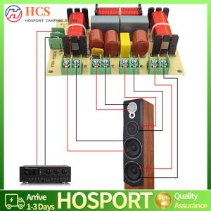 【HCS】 250W 4-8 Ohm 4 Way Speaker Audio Frequency Divider 1 Treble & 1 Midrange & 2 Bass Crossover Filter Home Theater Audio Modification