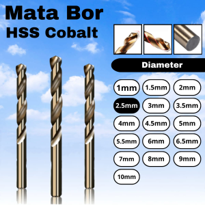 Mata Bor Besi 2.5mm HSS Kobalt Drill Bits HSS Cobalt Diameter 2.5mm