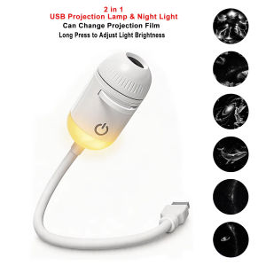 PortableGalaxy Night Light Projector for Kids Bedroom Dimmable Warm Glow Bedside Lamp Adjustable Focus Rotating Head USB Star Projector Birthday Gifts for Teens