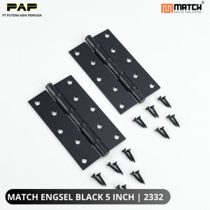 Engsel Pintu Black Match 3" / 4" / 5 " inch Engsel Besi Pintu Jendela Engsel Rumah Silver Murah Gratis Skrup
