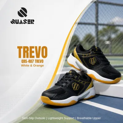 Quaser Trevo QBS-407 Trevo White & Orange Court Shoe Pickleball
