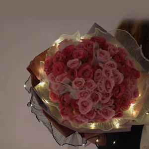 🔥🔥🔥Aofulai กระดาษห่อดอกไม้ LED พร้อมไฟ1ชิ้นเส้นด้ายลายคลื่นลูกไม้บรรจุภัณฑ์ช่อดอกไม้ตกแต่งงานแต่งงานของขวัญวันเกิด