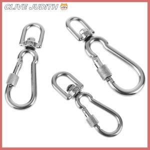 CISWGE Stainless Steel Swivel Snap Hooks Locking Dog Leash Buckle Quick Release Buckle Carabiner Clips For Dog Walking Camping