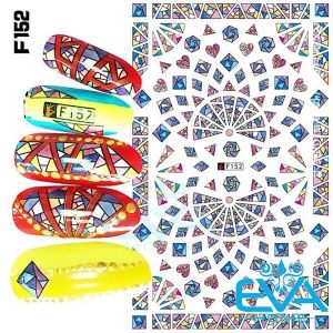 Miếng Dán Trang Trí Móng Nghệ Thuật F150 – Họa Tiết Cô Gái Hoa Chó Con Dễ Thương Phong Cách Hàn Quốc