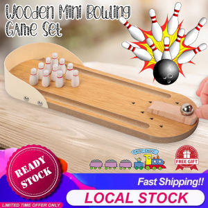 [Choo Choo Toy] Wooden Mini Finger Bowling Board Games Interaction Toy Mini Tabletop Bowling Mainan Boling 迷你保龄球玩具 - BT89