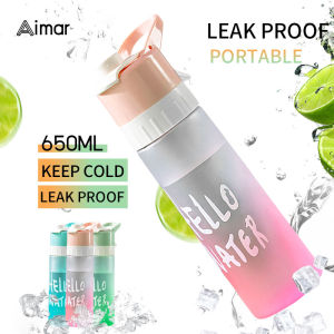 650ml Leak-Proof Spray Water Bottle with One-Key Release and Nanoscale Nozzle for Quick Cooling - Portable Sports Hydration Drink Cup
