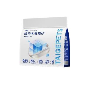 Taigepets 4 dalam 1 Pure Cassava Cat Litter 2.4kg loji ubi kayu Cat Litter penyerapan yang kuat tidak melekat bau Eliminator debu percuma sand