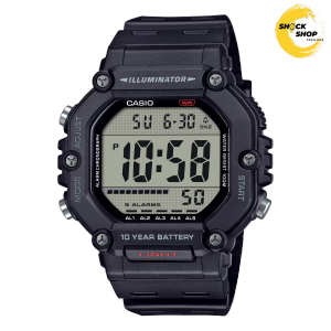 CASIO นาฬิกาข้อมือผู้ชาย ดิจิตอล รุ่น AE-1600H-1A วัสดุเรซิ่น สีดำ คาสิโอ