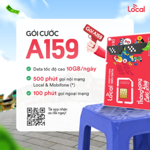 Sim 4G Mobifone Local A159 Free Tháng Đầu Dùng Data 10GB/Ngày Gọi Điện Tẹt Ga Không Mất Phí Kích Hoạt Chính Chủ Tại Nhà | FREESHIP - CHƯA KÍCH HOẠT