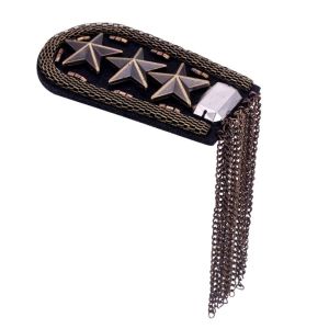 DISKAS Brooch Tassel Chain Shoulder Board Epaulet Punk Star Shoulder Flash Retro Pin Epaulette Suit