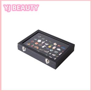 🔥🔥🔥yaojun กล่องเก็บของป้ายบาร์กล่องใสกันฝุ่นกล่องหมุดโชว์เหรียญเครื่องประดับหนัง PU