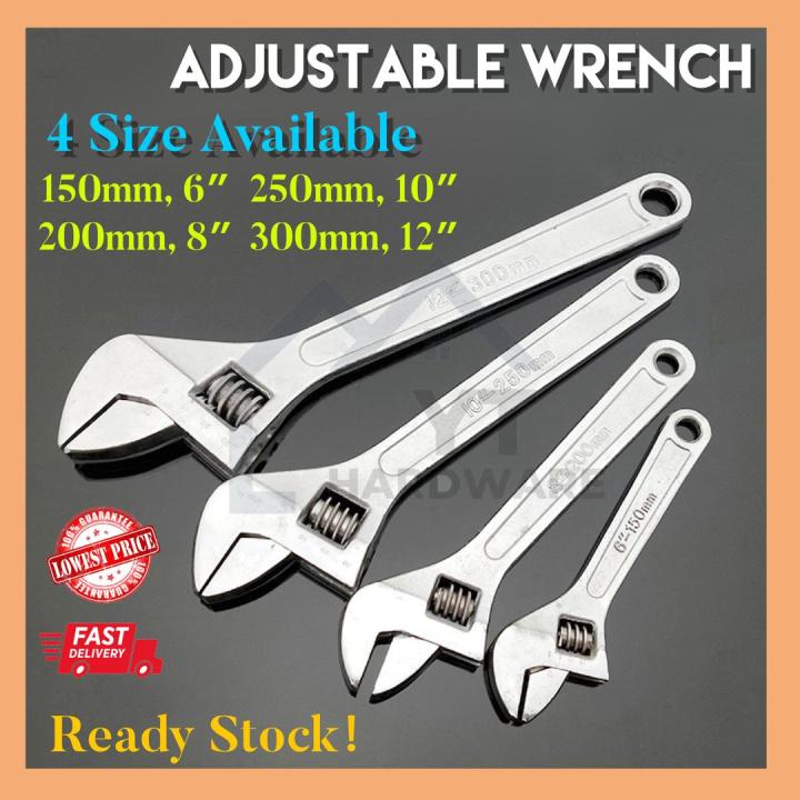 [READY STOCK] Adjustable Wrench Spanner Multi-functional 6″/8″/10″/12 ...