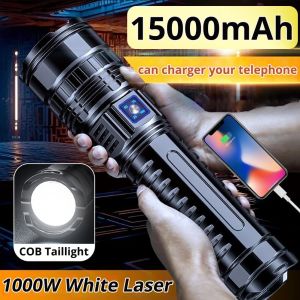 M80 Super Bright Flashlight Powerful LED Flashlights Type-C Rechargeable Flashlight Zoom Long Range LED Torch Light