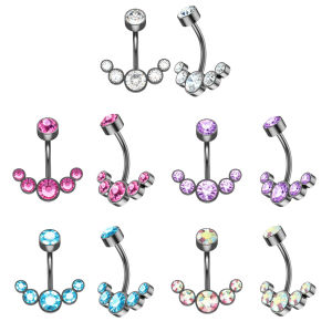 YOCKY Piercing Party Bar Men Gifts Women Curved Navel Ring Belly Button Ring Body Jewelry Crystal