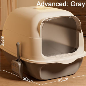 Big Enclosed Cat Litter Box With Cover Scoop Sifter Cat Toilet Splash Proof Cat Potty Poop Tray
