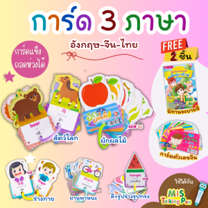 การ์ด 3 ภาษา อังกฤษ-ไทย-จีน ชุดสุดคุ้ม flash card 5 หมวด แถมฟรี! นิทานภาพระบายสี + การ์ดตัวเลขจีน little Books