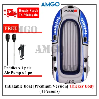 AMGO Inflated Boat for 1 Person / 2 Person / 3 Person / 4 Person Boat Free Paddles and Pump Bot / Perahu Untuk 1 / 2 / 3 / 4 orang