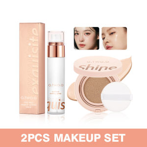 O.TWO.O 2PCS Makeup Set (Air Cushion BB Cream + Makeup Spay) Natural Long-Lasting Waterproof For Women Makeup [On Sale]