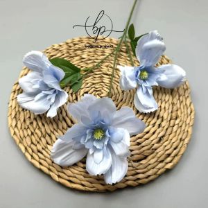 Bunga Mawar Artificial C06 GESANG 65cm 3 Cabang 3 Kuntum Bunga Palsu Plastik Buatan Imitasi Hias Dekor Buket Bouquet Rumah Pesta/Bunga Hias AF073