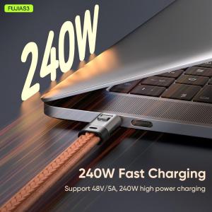 FUJIAS3 Xách tay Keychain USB C sạc cáp ngắn 240W 5A nhanh chóng sạc dây Loại C ngắn sạc cáp cho điện thoại Android